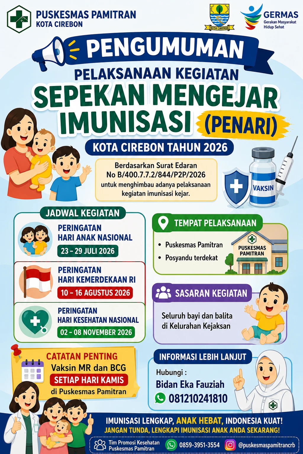SEPEKAN MENGEJAR IMUNISASI (PENARI)
KOTA CIREBON TAHUN 2026